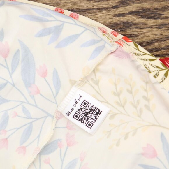 NEW White Mark Womens Knit Crochet Trim Midi Dress Cream Floral Off White 2XL - Picture 4 of 5